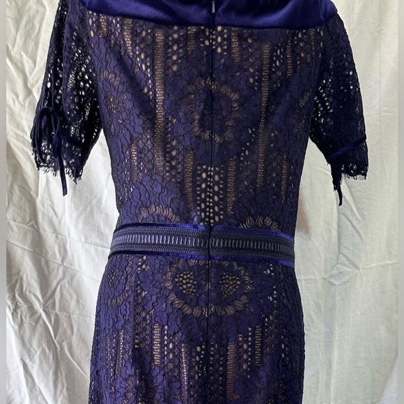 Tadashi Shoji Blue Illusion ROSINA GOWN Dress Size 14. NEW PICTURES! - Picture 2 of 16